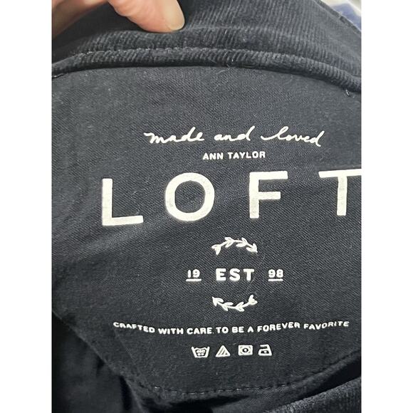 LOFT Women's Curvy Skinny Black Soft Corduroy Stretch Fabric Pants Size 28/6 - Picture 4 of 11